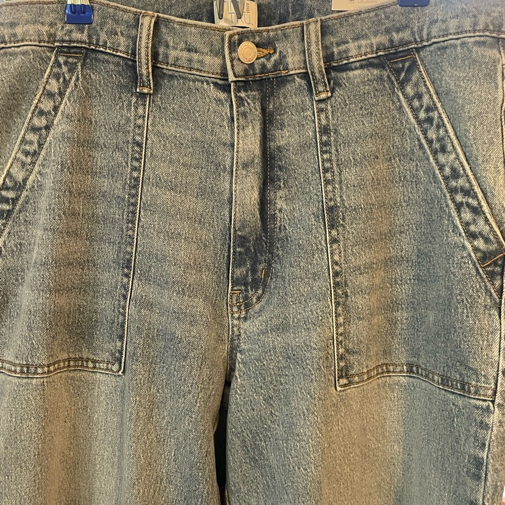 Time and Tru Medium Wash Utility Trouser Jeans - Blue